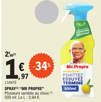 E.Leclerc SPRAY(3) "MR PROPRE" offre