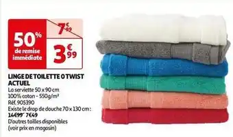 Auchan Actuel - linge de toilette otwist offre