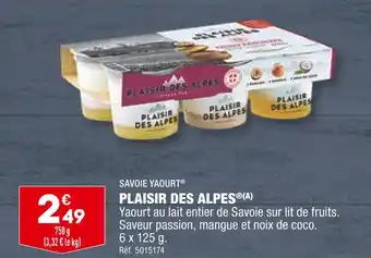 ALDI SAVOIE YAOURT PLAISIR DES ALPES offre