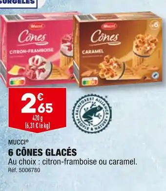 ALDI MUCCI 6 CÔNES GLACÉS offre