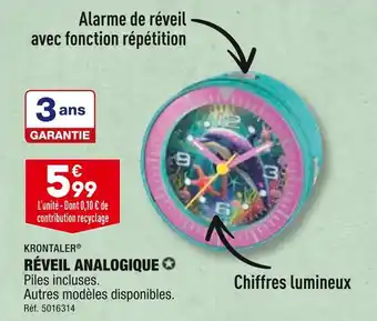 ALDI KRONTALER RÉVEIL ANALOGIQUE offre