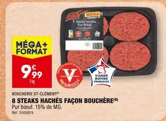 ALDI BOUCHERIE ST-CLÉMENT 8 STEAKS HACHÉS FAÇON BOUCHÈRE offre