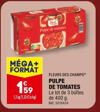 ALDI FLEURS DES CHAMPS PULPE DE TOMATES offre