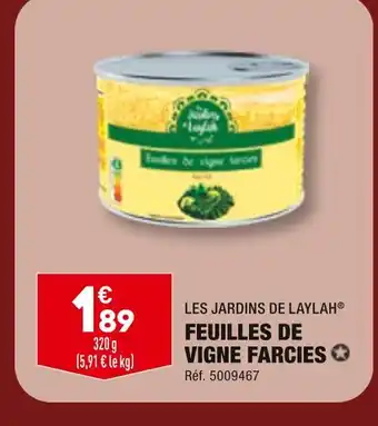 ALDI LES JARDINS DE LAYLAH FEUILLES DE VIGNE FARCIES offre