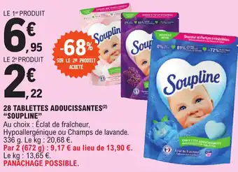 E.Leclerc 28 TABLETTES ADOUCISSANTES(2) "SOUPLINE" offre