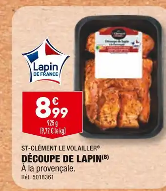ALDI ST-CLÉMENT LE VOLAILLER DÉCOUPE DE LAPIN offre