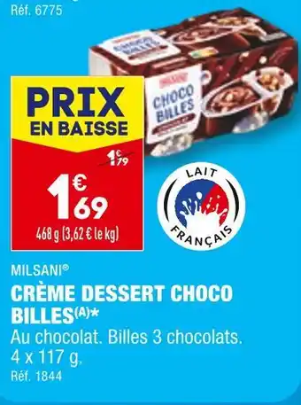 ALDI MILSANI CRÈME DESSERT CHOCO BILLES offre