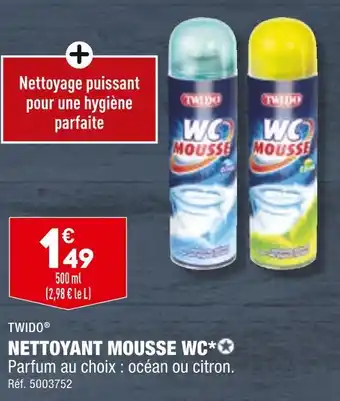 ALDI TWIDO NETTOYANT MOUSSE WC offre