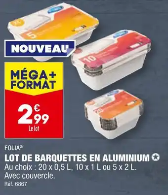ALDI FOLIA LOT DE BARQUETTES EN ALUMINIUM offre