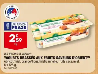 ALDI LES JARDINS DE LAYLAH YAOURTS BRASSÉS AUX FRUITS SAVEURS D’ORIENT offre