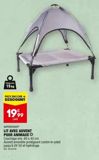 ALDI SUPERCRACK LIT AVEC AUVENT POUR ANIMAUX offre