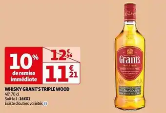 Auchan Grant's - whisky triple wood offre