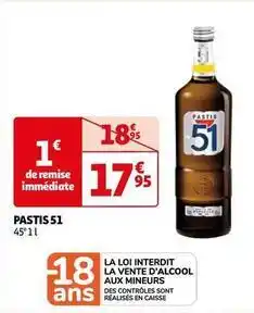 Auchan Pastis 51 - 45°1l offre