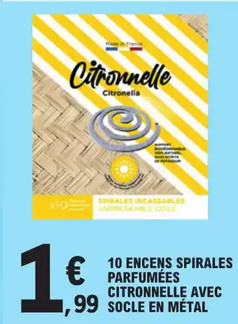 10 ENCENS SPIRALES PARFUMÉES CITRONNELLE AVEC