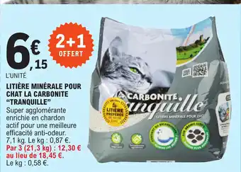 LITIĂRE MINĂRALE POUR CHAT LA CARBONITE "TRANQUILLE"