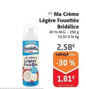 Colruyt Bridélice - ma crème légère fouettée offre