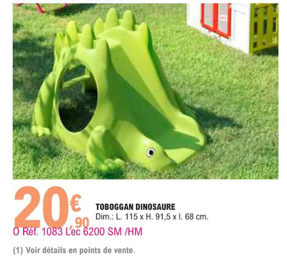 Promo TOBOGGAN DINOSAURE chez E.Leclerc