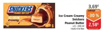 Colruyt Snickers - ice cream creamy peanut butter offre