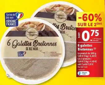 Lidl 6 galettes bretonnes offre