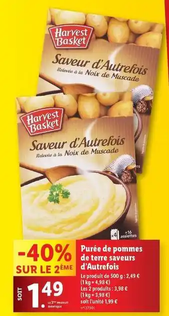 Lidl Harvest basket - purée de pommes de terre saveurs d'autrefois offre