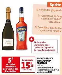 Auchan Aperol/spritz - aperitif + riccadonna prosecco offre