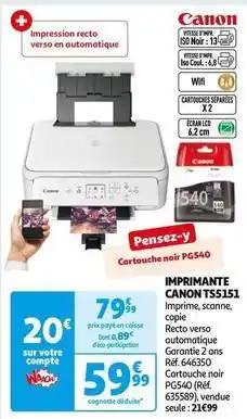 Auchan Canon - imprimante ts5151 offre
