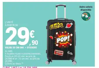 E.Leclerc VALISE 55 CM ENV. + STICKERS offre