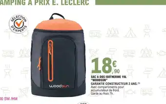 E.Leclerc SAC A DOS ISOTHERME 19L "WOODSUN" offre