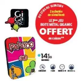 JouéClub Gigamic - jeu -papayoo offre