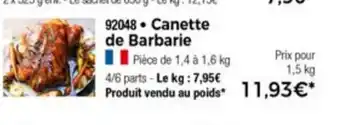 Thiriet Canette De Barbarie offre
