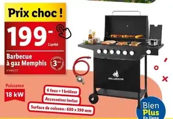 Lidl Barbecue à gaz Memphis 3 offre