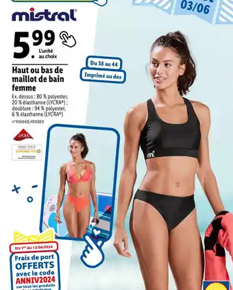 Lidl Haut ou bas de maillot de bain femme offre