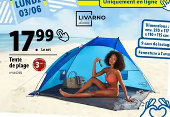 Lidl Tente de plage 3 offre