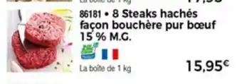 Thiriet 8 Steaks Hachès Facon Bouchère Pur Boeuf 15% M.G. offre