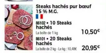 Steaks Hachès Pur Boeuf 15% M.G.