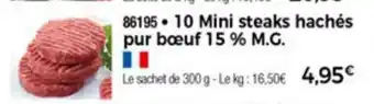 Thiriet 10 Mini Steaks Hachès Pur Boeuf 15% M.G. offre
