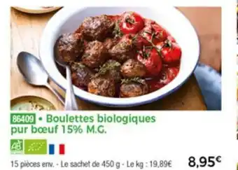 Thiriet Boulettes Biologiques Pur Boeuf 15% M.G. offre
