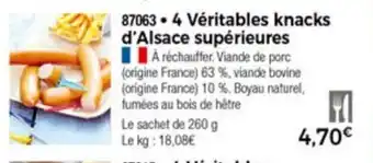 Thiriet 4 Vèritables Knacks D'Alsace Supèrieures offre