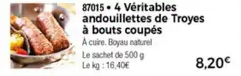 Thiriet 4 Vèritables Andouillettes De Troyes A Bouts Coupès offre