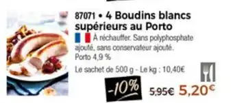 Thiriet 4 Boudins Blancs Supèrieurs Au Porto offre