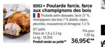 Thiriet Poularde Farcie, Farce Aux Champignons Des Bois offre