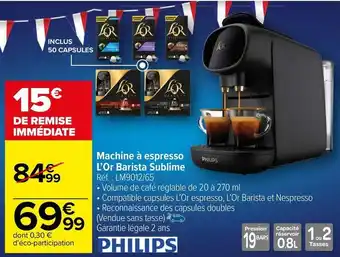 Carrefour Market Philips - machine à espresso l'or barista sublime lm9012/65 offre