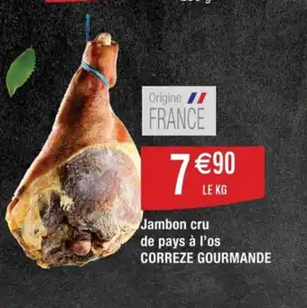 Cora x Carrefour Jambon cru de pays à l'os offre
