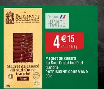 Magret de canard du Sud-Ouest fumé et tranché