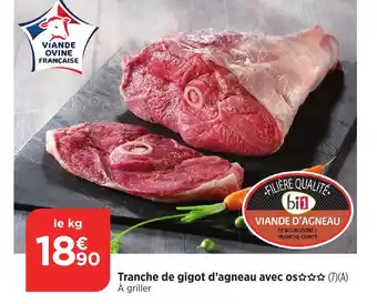 Tranche de gigot d'agneau avec os