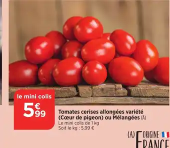 Tomates cerises allongĂ©es variĂ©tĂ© (CĆur de pigeon) ou MĂ©langĂ©es