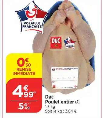 Bi1 DUC Poulet entier (A) 1,3 kg offre