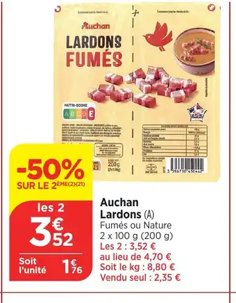 Bi1 Auchan Lardons offre