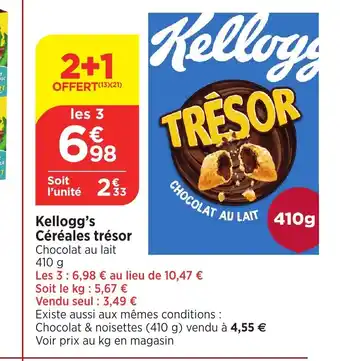 Bi1 Kellogg's Céréales trésor offre