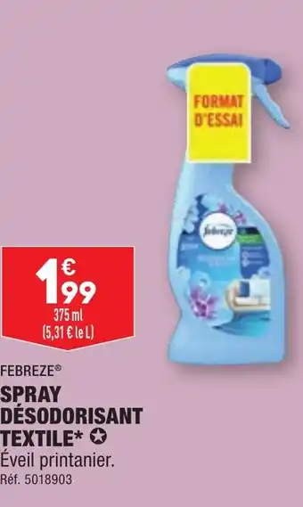 ALDI FEBREZE SPRAY DÉSODORISANT TEXTILE offre